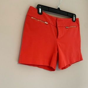 INC International Concepts orange shorts Size 4 with zipper pockets